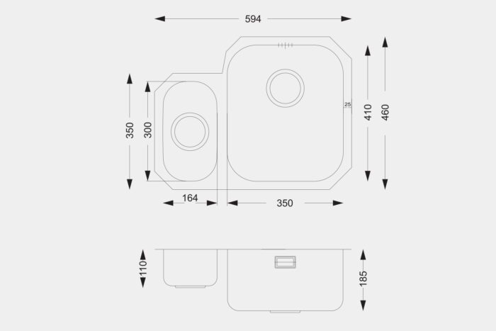 UM0001/2RH Steel Sink - Image 2