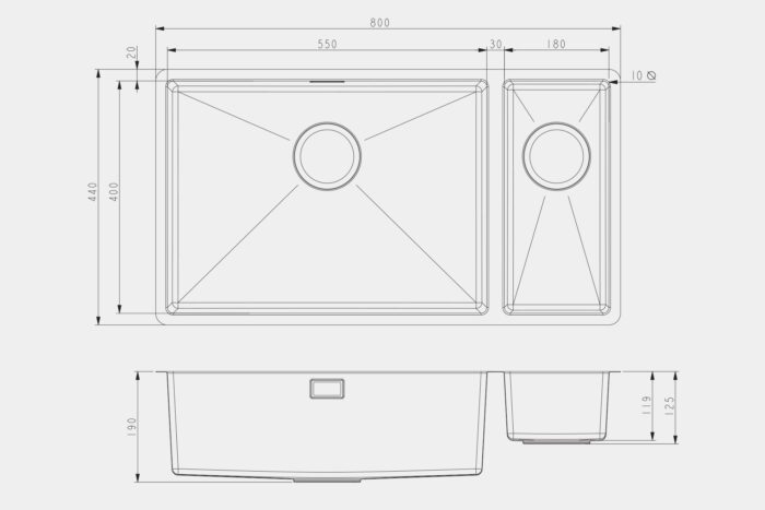 SR1022LH Steel Sink - Image 2