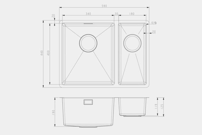 SR1023LH Steel Sink - Image 2