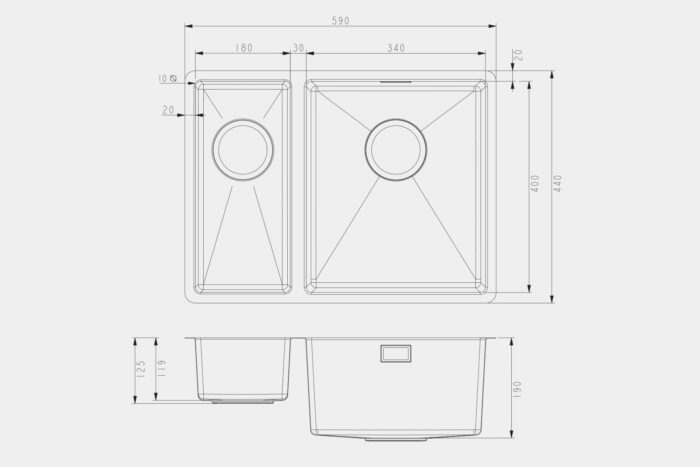 SR1023RH Steel Sink - Image 2