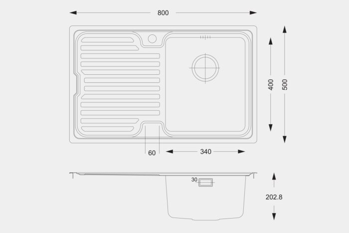 EM03RH Steel Sink - Image 3