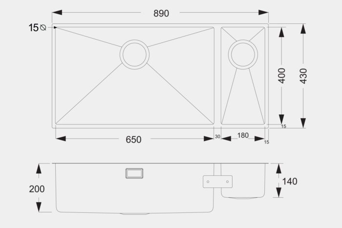 SR1505 Steel Sink - Image 2