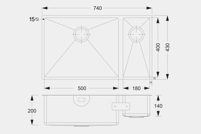 SR1512 Steel Sink - Image 2