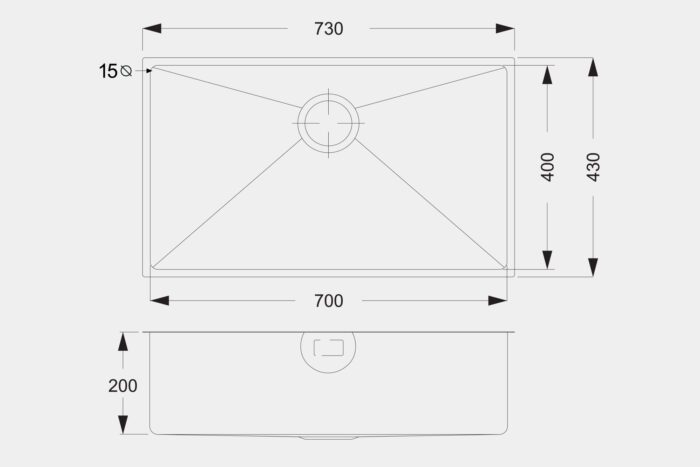 SR1525 Steel Sink - Image 3