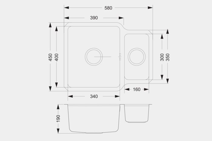 UM2501RH Steel Sink - Image 3