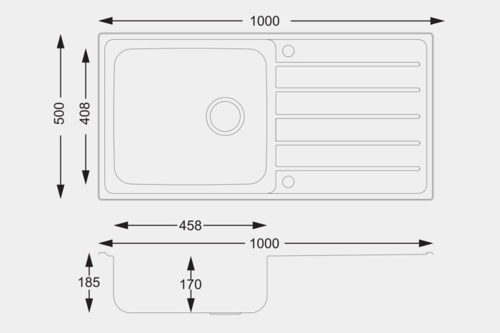 SD100L Steel Sink - Image 3