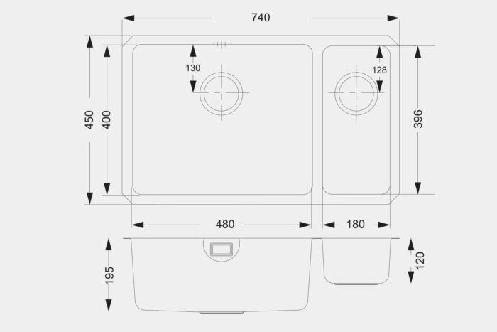 UM2507LH Steel Sink - Image 2